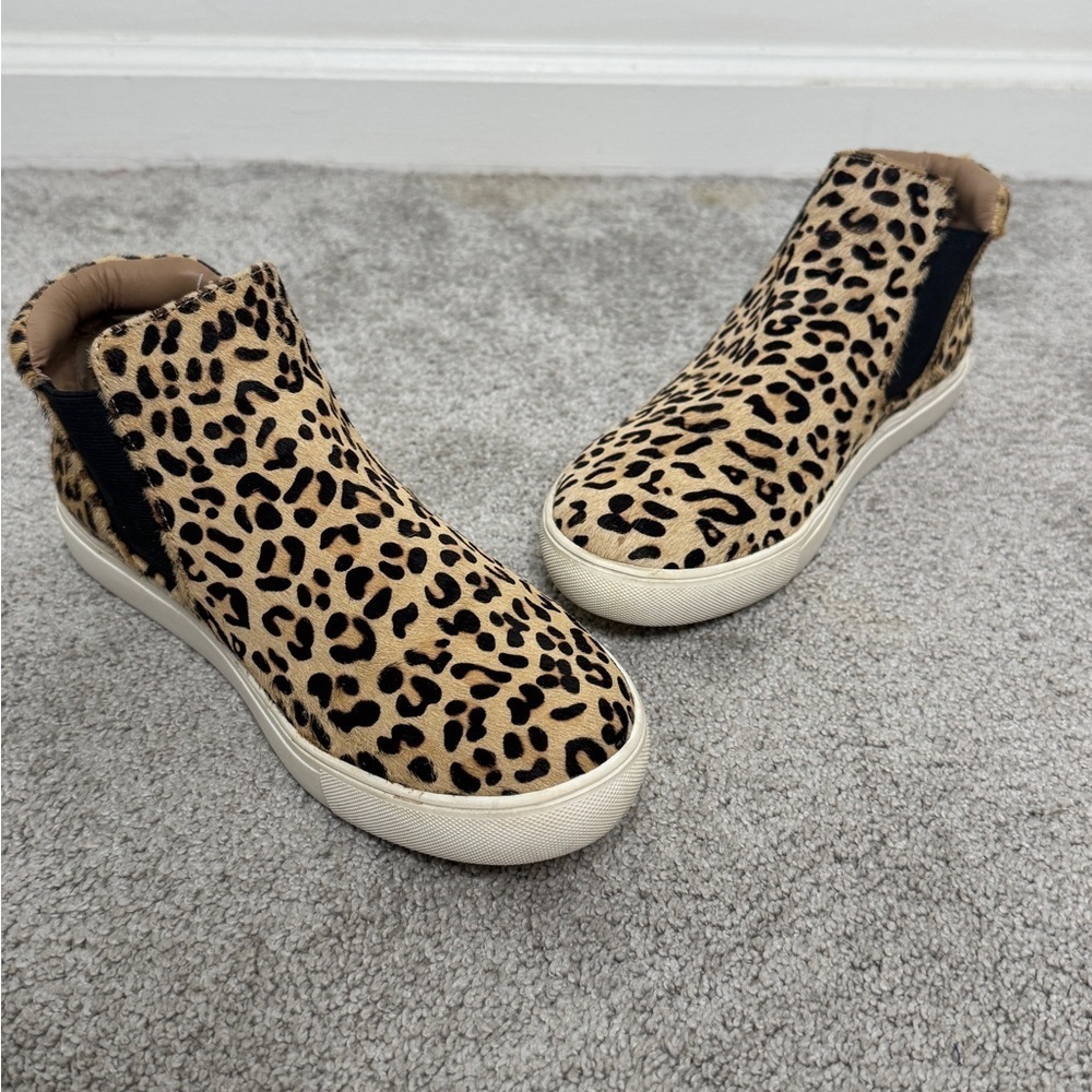 Coconuts by Matisse Calf Hair Brown Animal Print Harlan Hi Top Sneakers Shoes